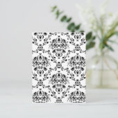 White en Black Damask Briefkaart (Staand voorkant)