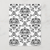 White en Black Damask Briefkaart (Voorkant)