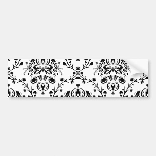 White en Black Damask Bumpersticker (Voorkant)