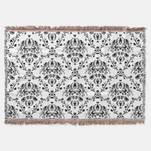 White en Black Damask Deken (Voorkant)