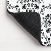 White en Black Damask Muismat (Hoek)