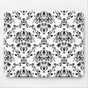 White en Black Damask Muismat