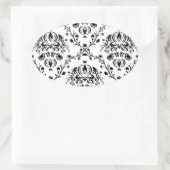 White en Black Damask Ovale Sticker (Tas)