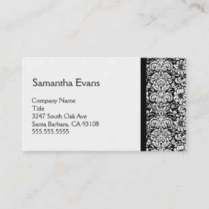 White en Black Damask Visitekaartje