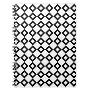 White en Black Diamond Pattern Notitieboek