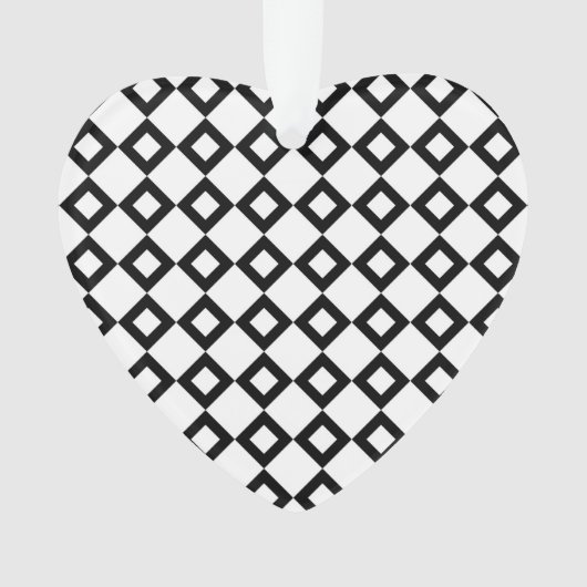 White en Black Diamond Pattern Ornament (voorkant)