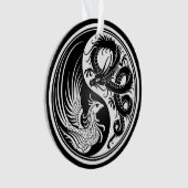 White en Black Dragon Phoenix Yin Yang Ornament (voorkant)