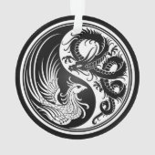 White en Black Dragon Phoenix Yin Yang Ornament (achterkant)