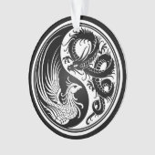 White en Black Dragon Phoenix Yin Yang Ornament (voorkant)
