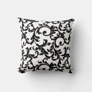 White en Black Elegant Damask Kussen