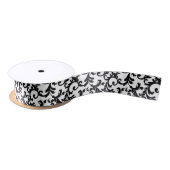 White en Black Elegant Damask Print Lint (Spoel)