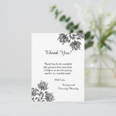 White en Black Floral 4x5 flat-panelbeeldscherm Bedankkaart (Staand voorkant)
