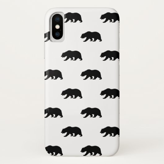 White en Black Grizzly Beer Pattern Case-Mate iPhone Case (Achterkant)
