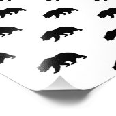 White en Black Grizzly Beer Pattern Foto Afdruk (Hoek)