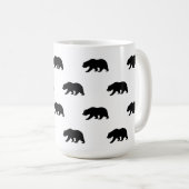 White en Black Grizzly Beer Pattern Koffiemok (Voorkant rechts)