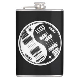 White en Black Guitar en Bass Yin Yang Heupfles