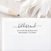 White en Black Loose Script Etiket (Insitu)