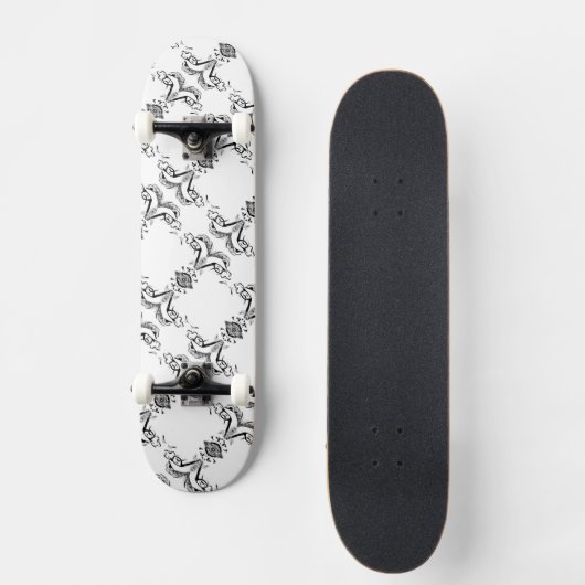 White en Black Mirrored Man HAMbWG Skateboard (Voorkant)