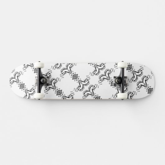 White en Black Mirrored Man HAMbWG Skateboard (Horizontaal)