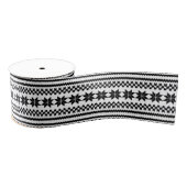 White en Black Nordic KerstSweater Pattern Grosgrain Lint (Spoel)