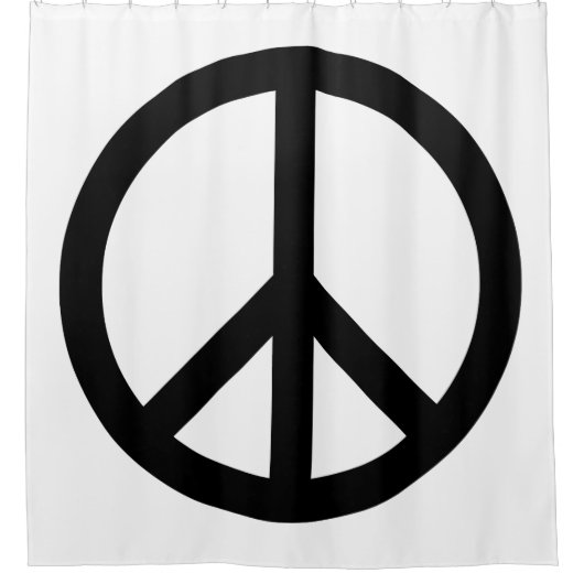 White en Black Peace Symbol Douchegordijn (Voorkant)