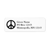 White en Black Peace Symbol Etiket (Voorkant)