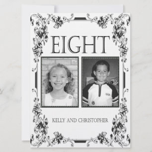 White en Black Photo Table Number 8 Kaart