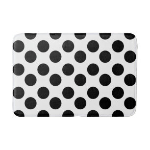White en Black Polka Dot Foam Bath Mat