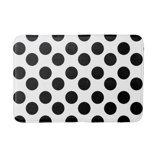White en Black Polka Dot Foam Bath Mat (Voorkant)