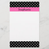 White en Black Polka Dot Pattern Briefpapier (Voorkant)