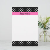 White en Black Polka Dot Pattern Briefpapier (Staand voorkant)