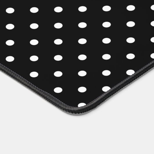 White en Black Polka Dot Pattern Bureaumat (Hoek)