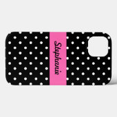 White en Black Polka Dot Pattern Case-Mate iPhone Case (Achterkant (horizontaal))