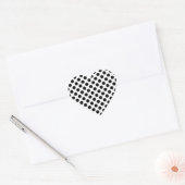 White en Black Polka Dot Pattern Hart Sticker (Envelop)