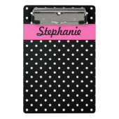 White en Black Polka Dot Pattern Mini Klembord (Voorkant)