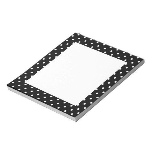 White en Black Polka Dot Pattern Notitieblok (Gedraaid)