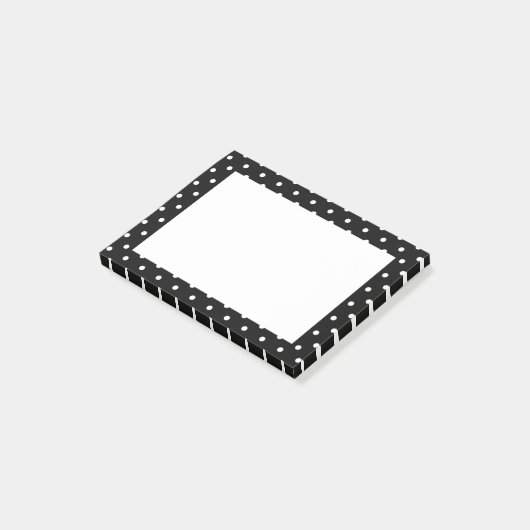 White en Black Polka Dot Pattern Post-it® Notes (Schuin)