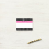 White en Black Polka Dot Pattern Post-it® Notes (Op bureau)