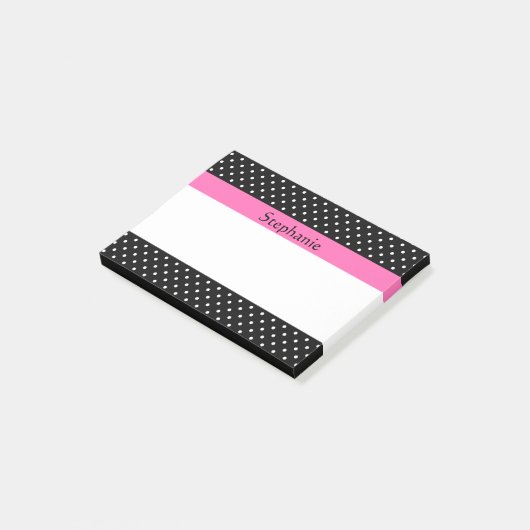 White en Black Polka Dot Pattern Post-it® Notes (Schuin)