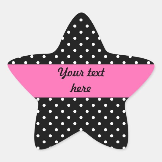 White en Black Polka Dot Pattern Ster Sticker (Voorkant)