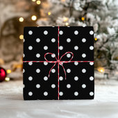 White en Black Polka Dot Salt and Pepper Mix Inpakpapier Vel