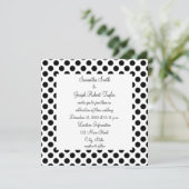 White en Black Polka Dot Wedding Kaart (Staand voorkant)