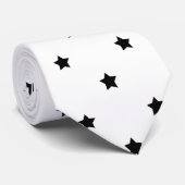 White en Black Star Pattern. Stropdas (Opgerold)