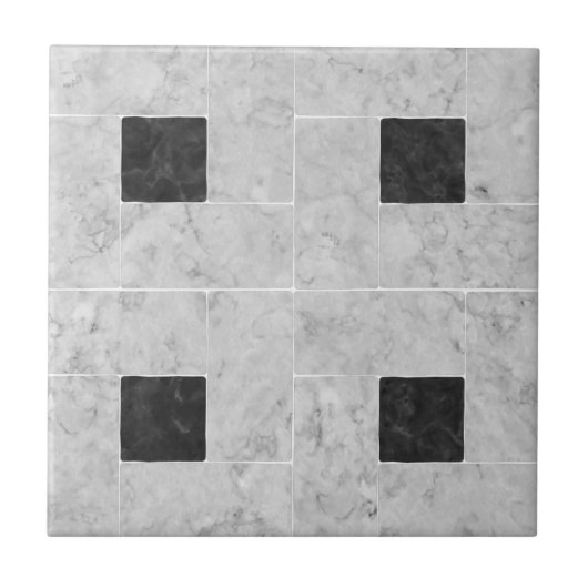 White en Black Stone Tile Tegeltje (Voorkant)