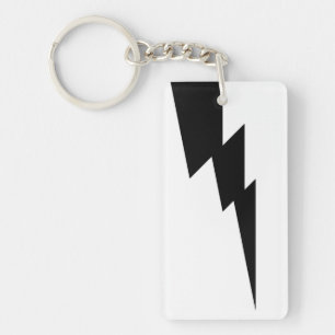 White en Black Thunder Lightning Sleutelhanger