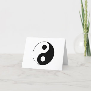 White en Black Yin en Yang Symbol Bedankkaart