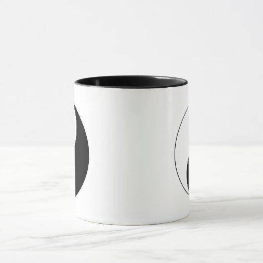 White en Black Yin en Yang Symbol Mok (Midden)