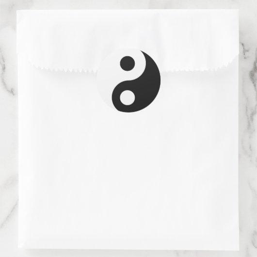 White en Black Yin en Yang Symbol Ronde Sticker (Tas)