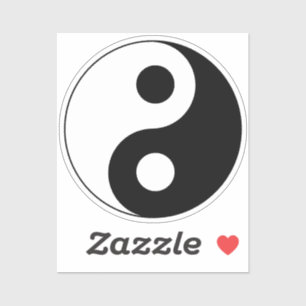 White en Black Yin en Yang Symbol Sticker