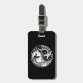 White en Black Yin Yang Dragons Bagagelabel (Voorkant verticaal)